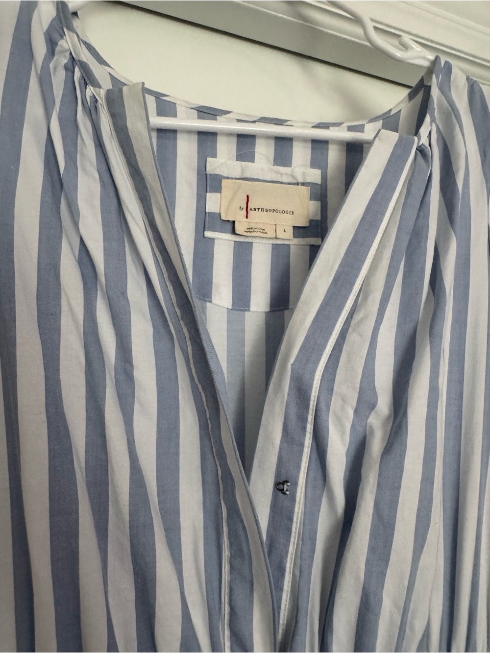 Anthropologie Blue and White Striped Midi Dress - Picture 2 of 5